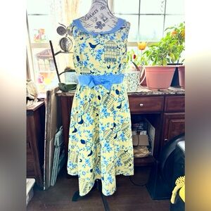 Hand Crafted Floral Birdcage Midi Dress